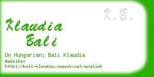 klaudia bali business card